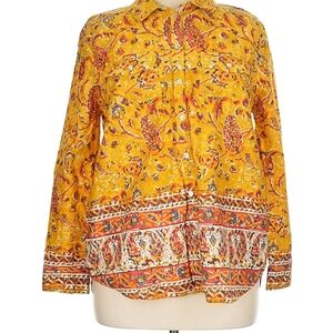 Sundance Yellow Paisley Button Down Shirt | Size XL